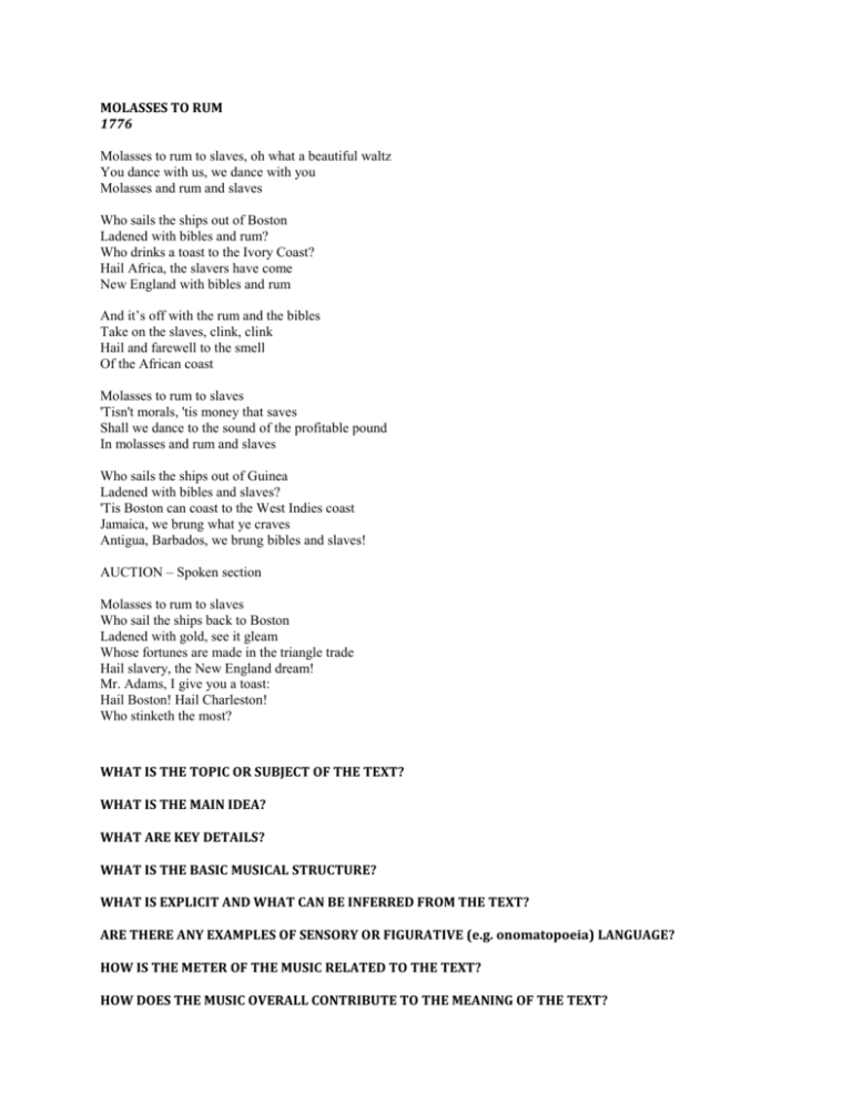 Session 25g Molasses to Rum