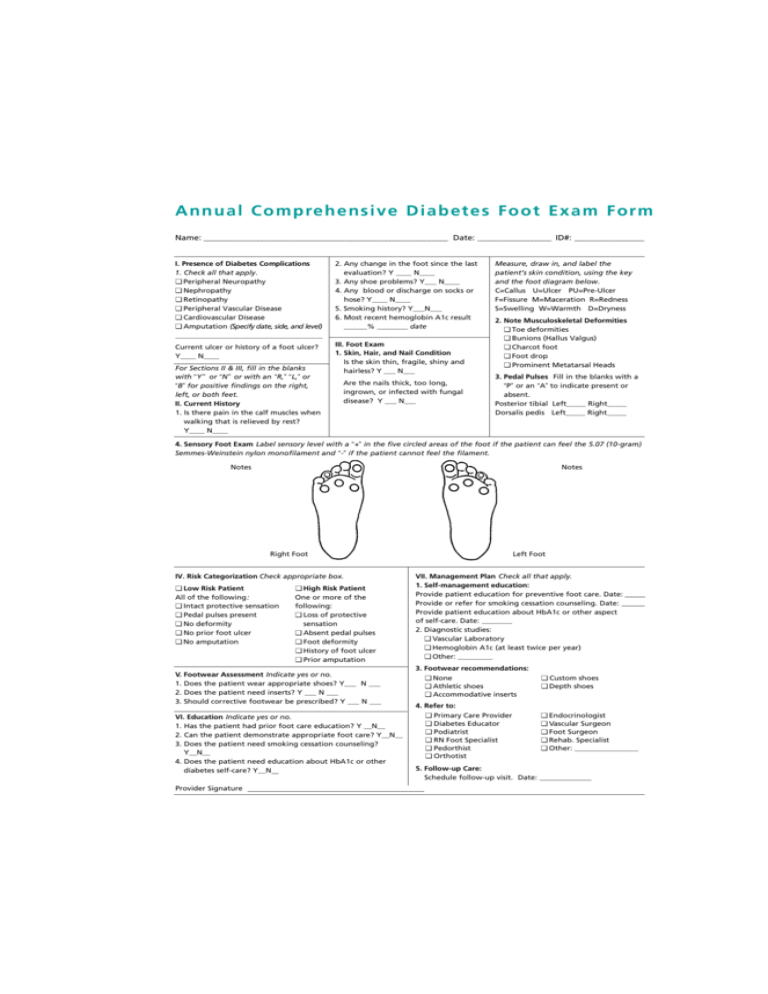 annual-comprehensive-diabetes-foot-exam-form