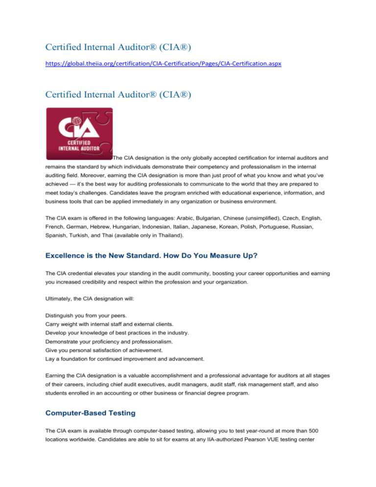 Certified Internal Auditor® (CIA®)