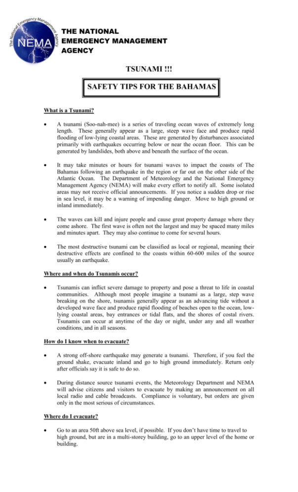 Tsunami advisory bahamas