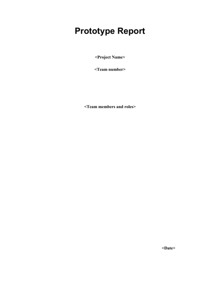 Prototype Report