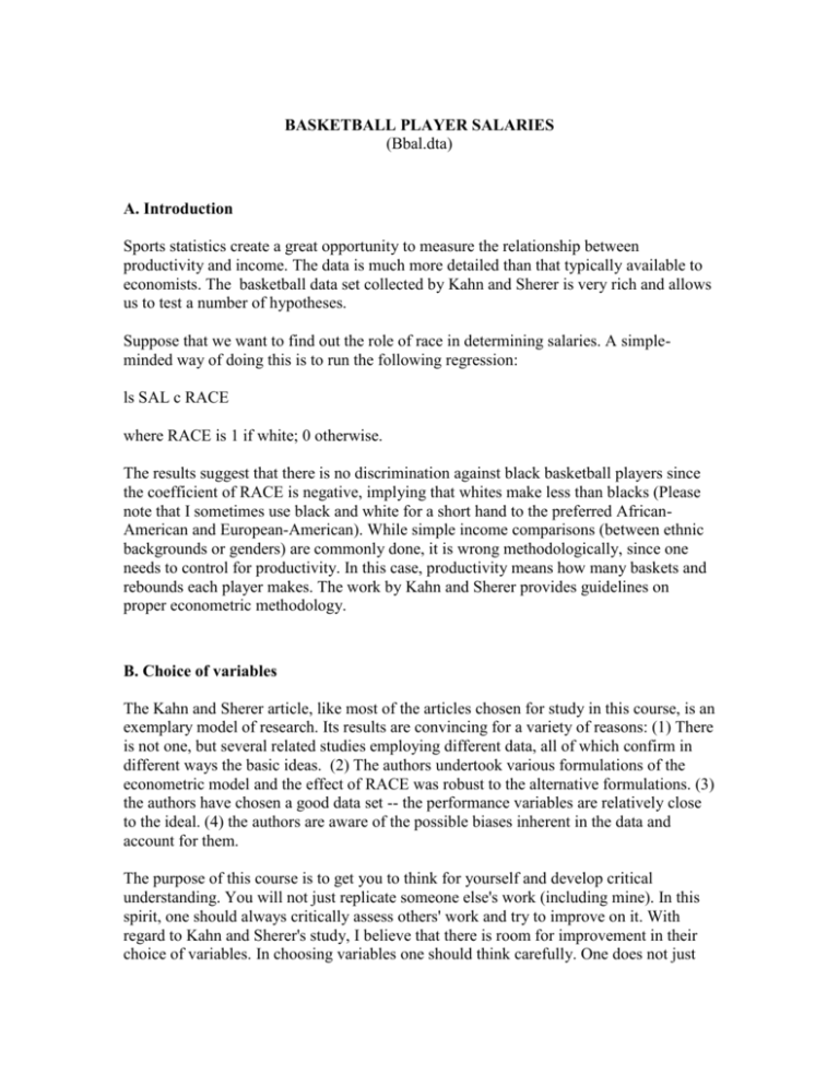 Basketball Player Salaries