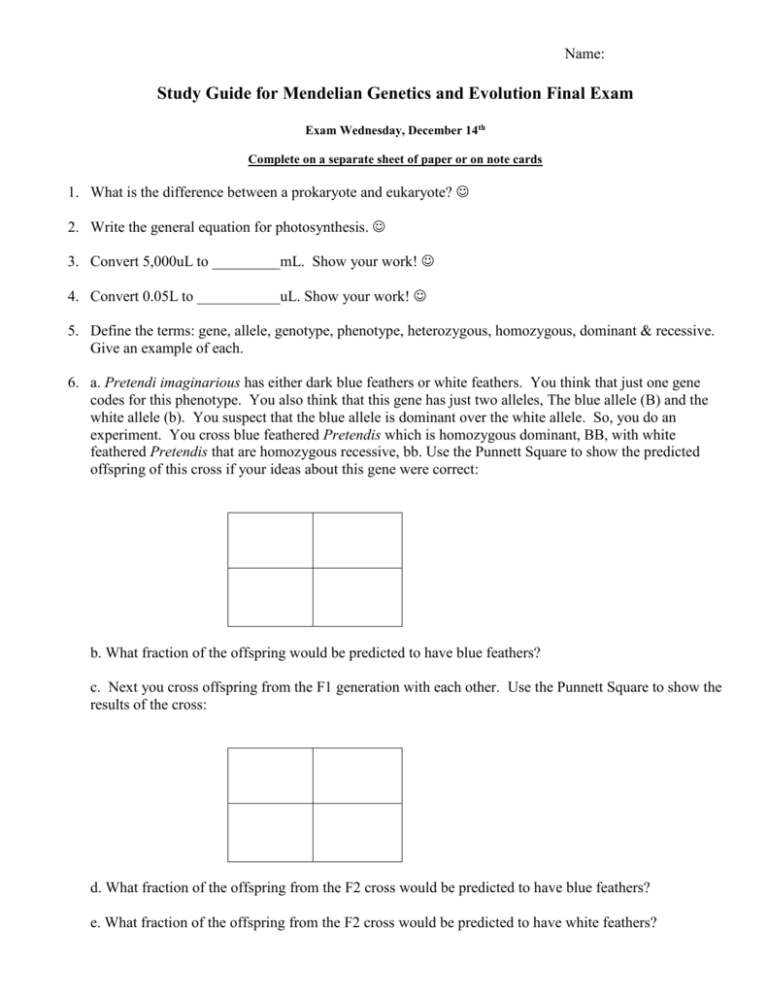 study-guide-for-evolution-and-genetics-final-exam