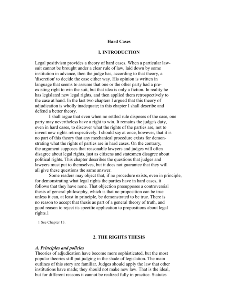 Ronald Dworkin Hard Cases