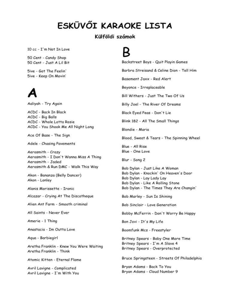 Karaoke lista