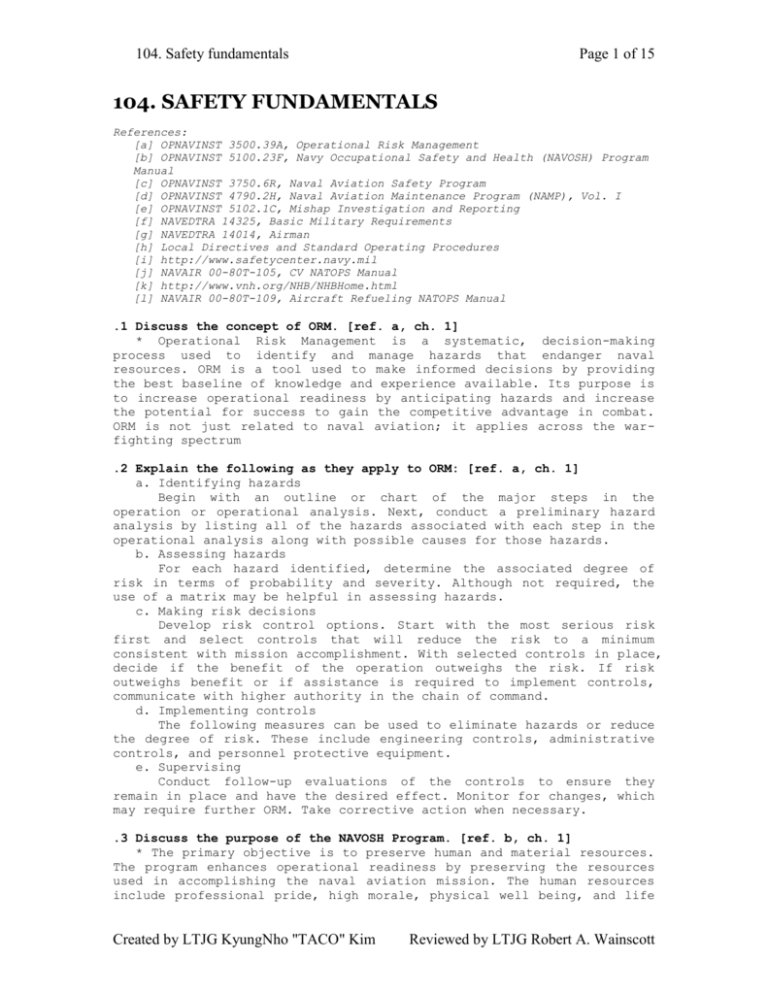 104 safety fundamentals