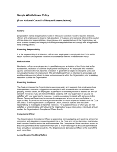Sample Whistleblower Policy