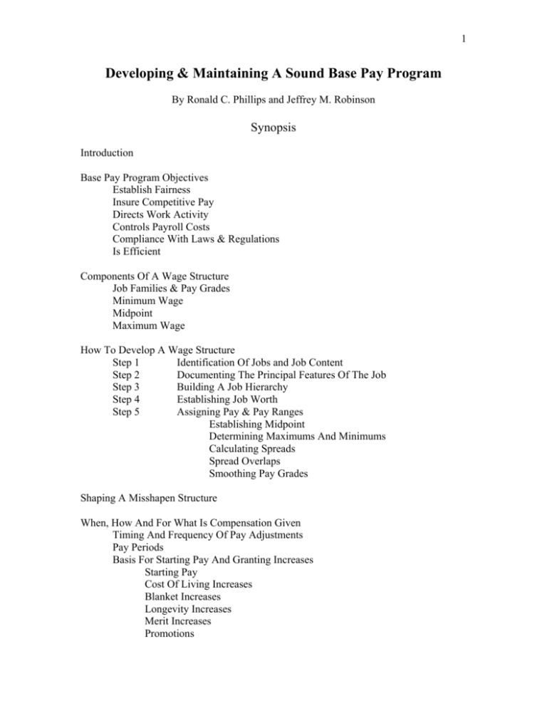 Developing & Maintaining A Sound Compensation Program