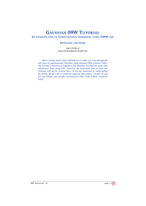 gaussian 09w tutorial gaussian 09w tutorial