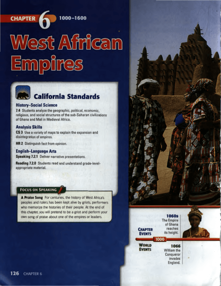 CH 6 West African Empires Chino Valley Unified School District