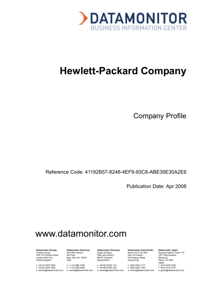 Hewlett-Packard Company