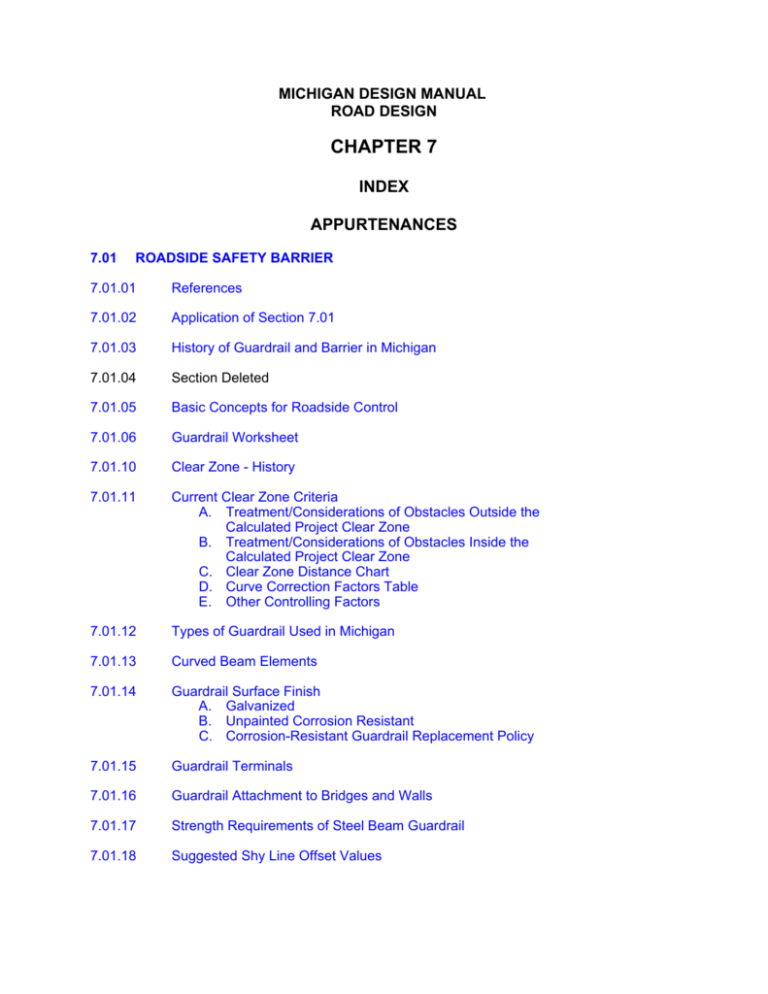 Relationship Users Manual Chapter 1 Road Design Manual Chapter 7