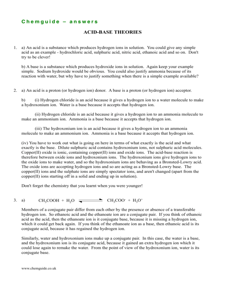 Chemguide answers ACID