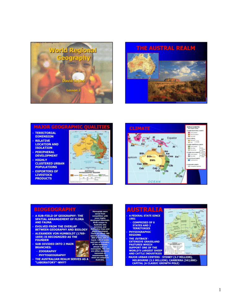 World Regional Geography AUSTRALIA
