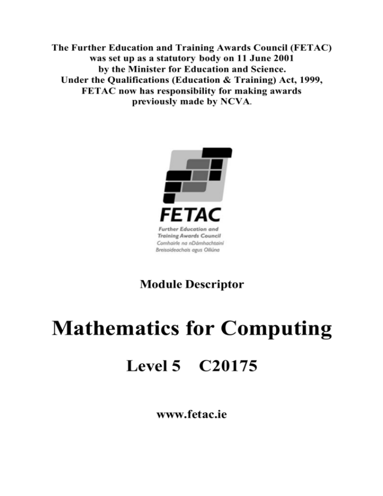 Mathematics For Computing