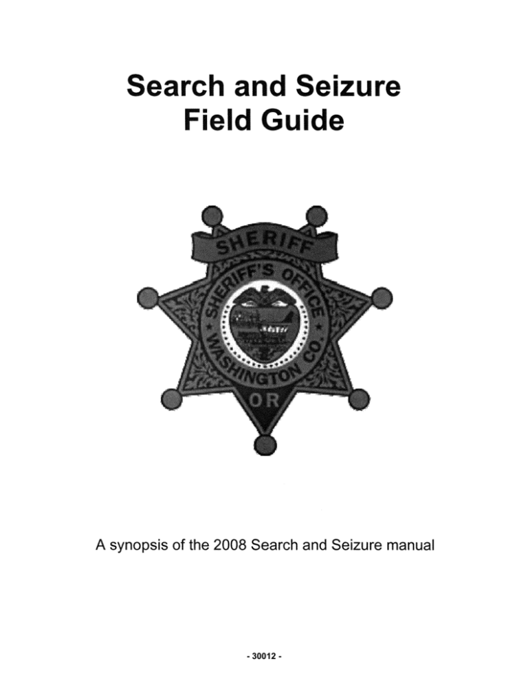 Search And Seizure Field Guide