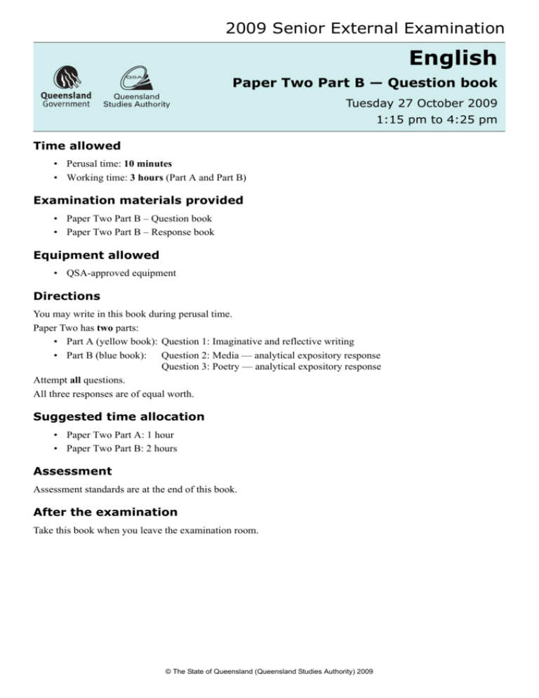 Paper Two Part B — Question Book