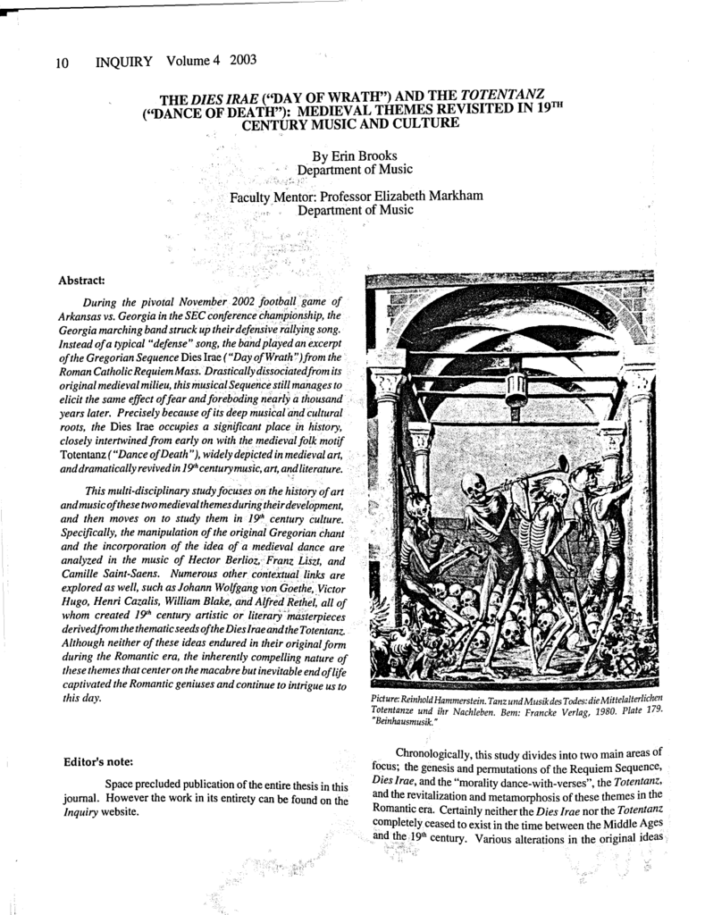 The Dies Irae Day Of Wrath And The Totentanz Dance Of Death