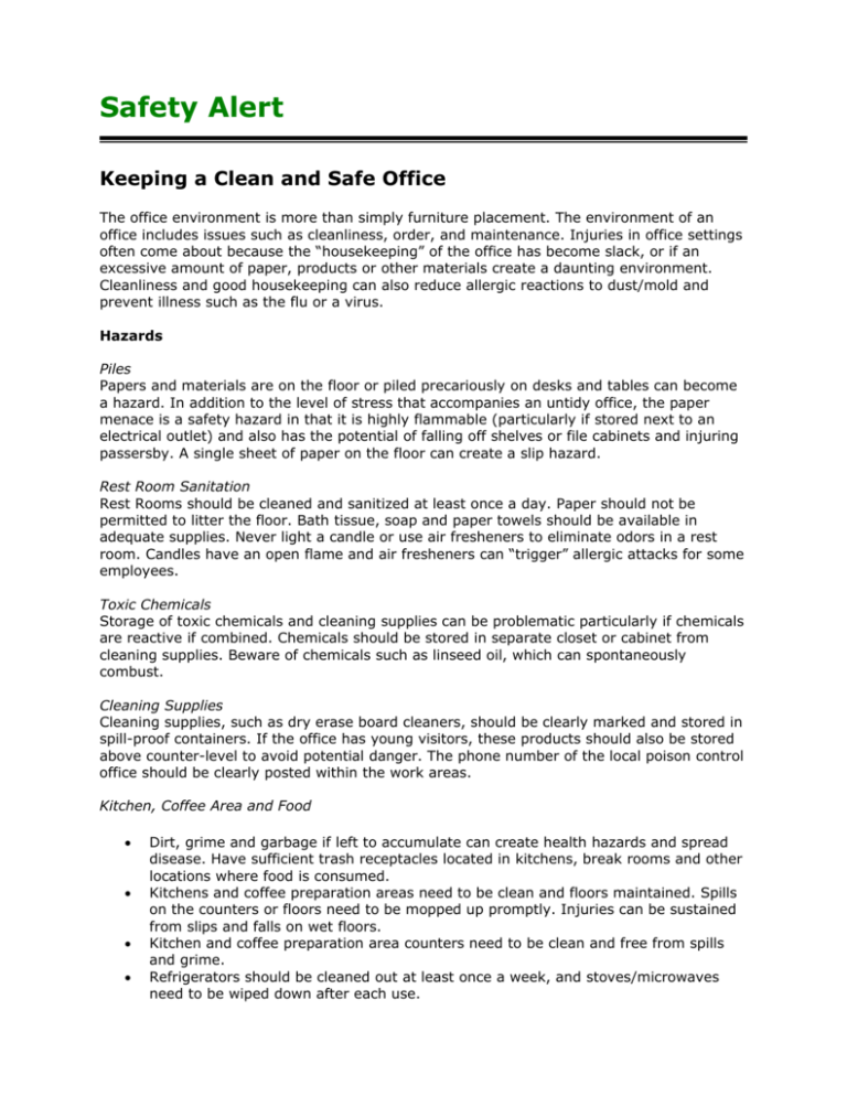 Employee Office Safety Fact Sheet