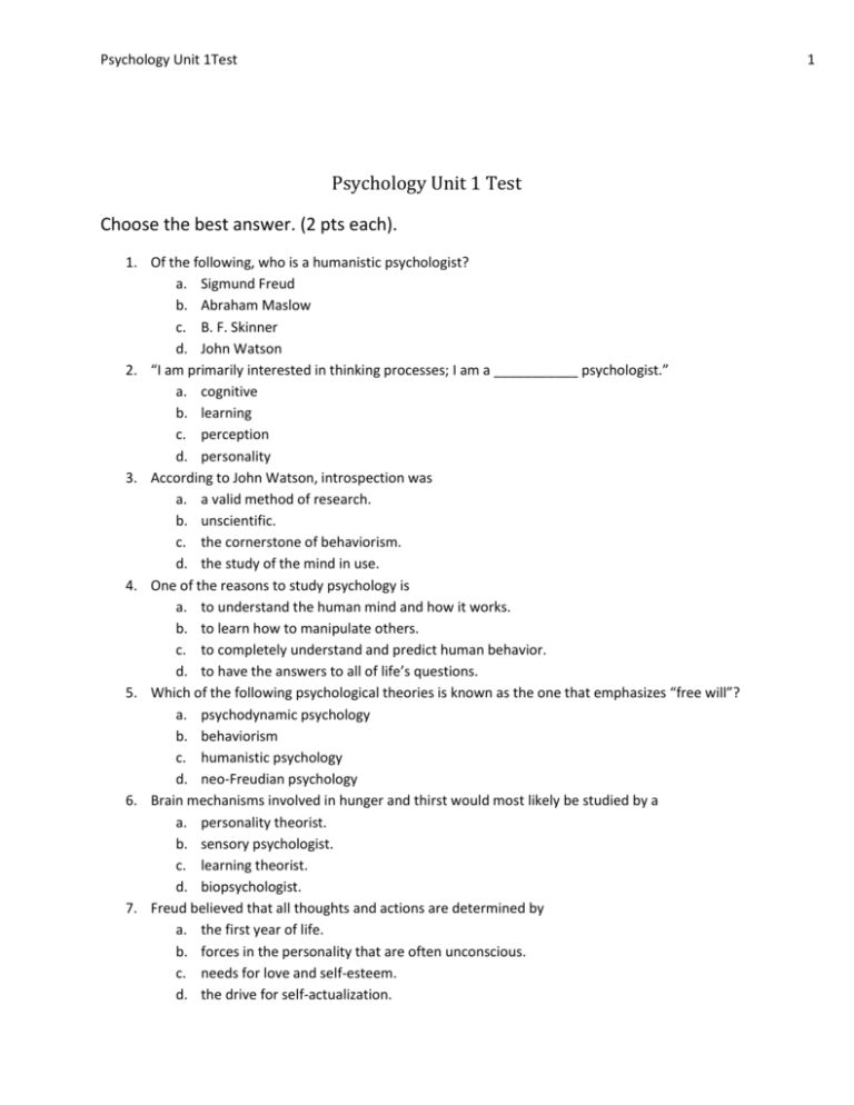 psychology-unit-1-test-choose-the-best-answer-2-pts-each