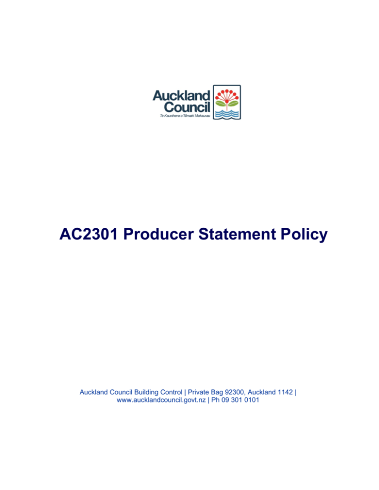 ac2301-producer-statement-policy