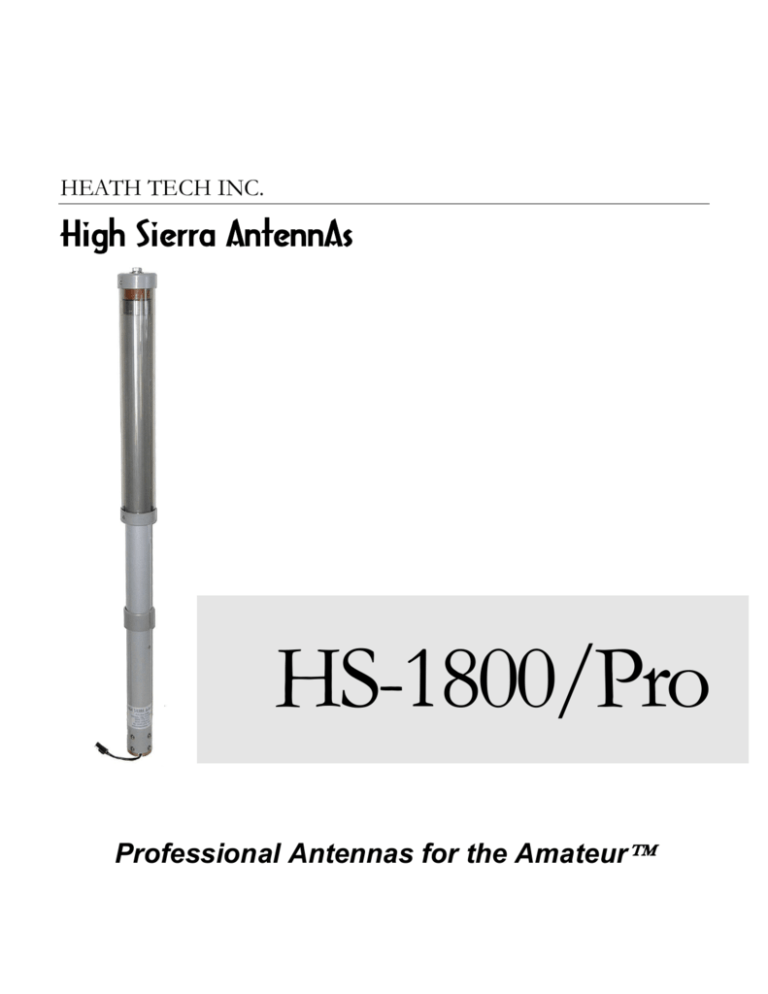HS1800/Pro Antenna PDF High Sierra Communications Products