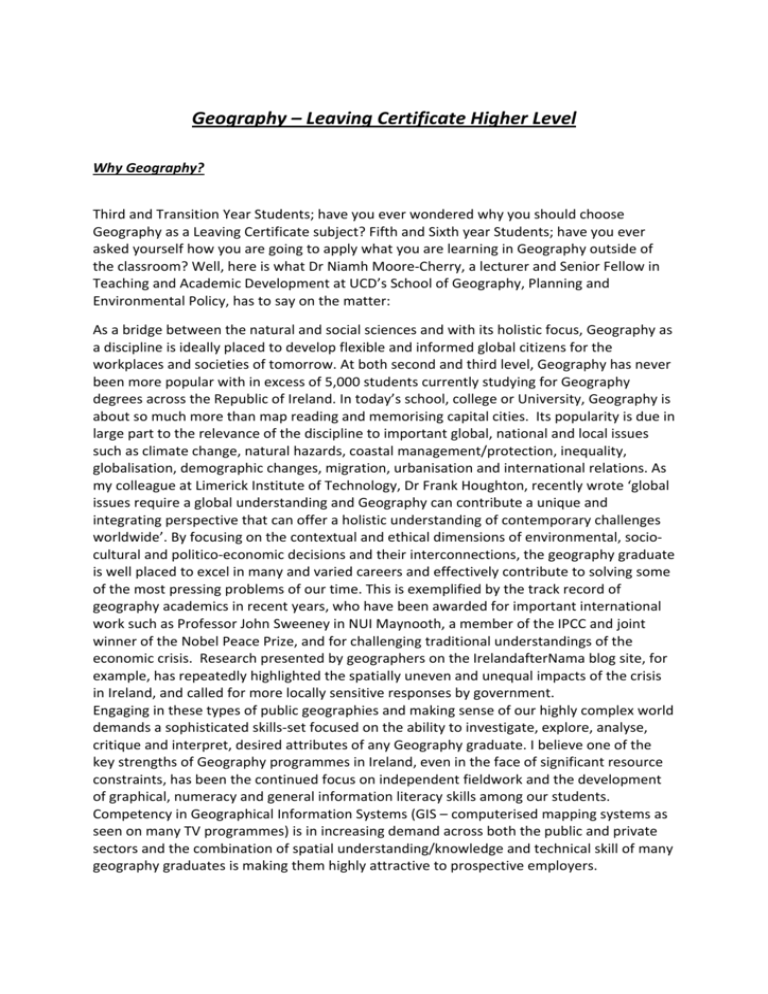 Geography Leaving Certificate Higher Level