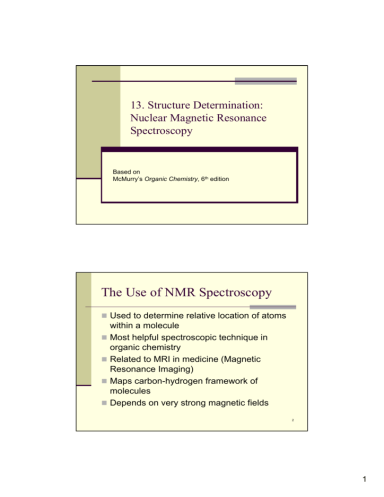 The Use of NMR Spectroscopy