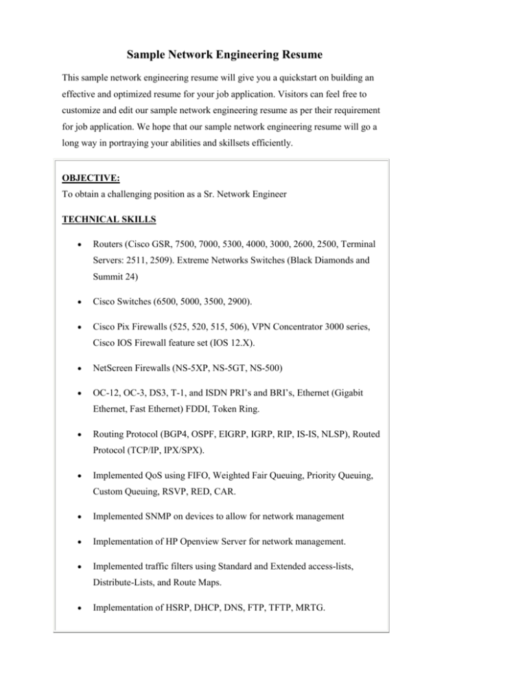 Cisco CCNP network engineer