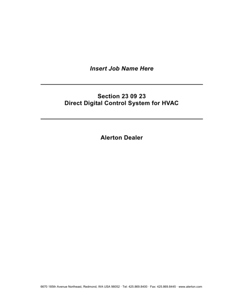 23 09 23 direct digital control system for hvac