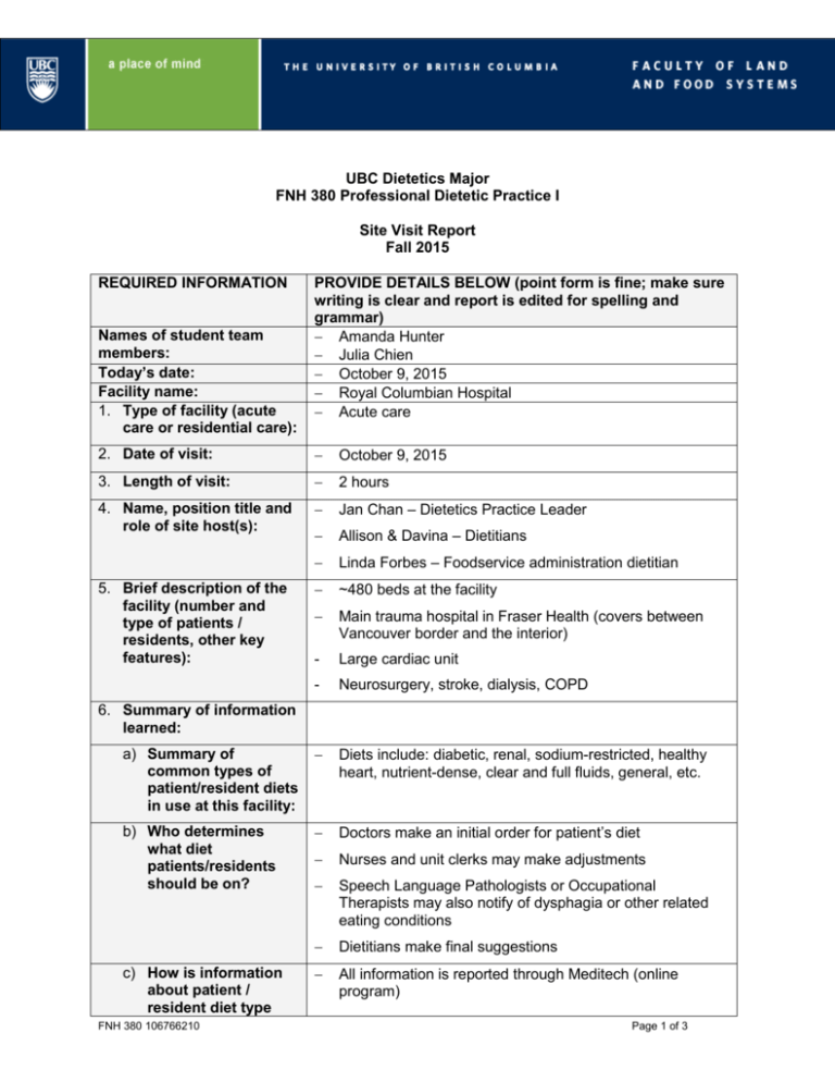 Acute.rch.chan.site Visit Report 2015