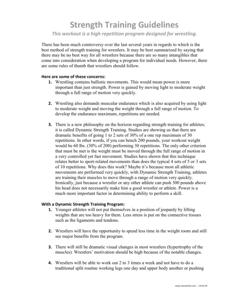 10.01.02 Strength Training Guidelines