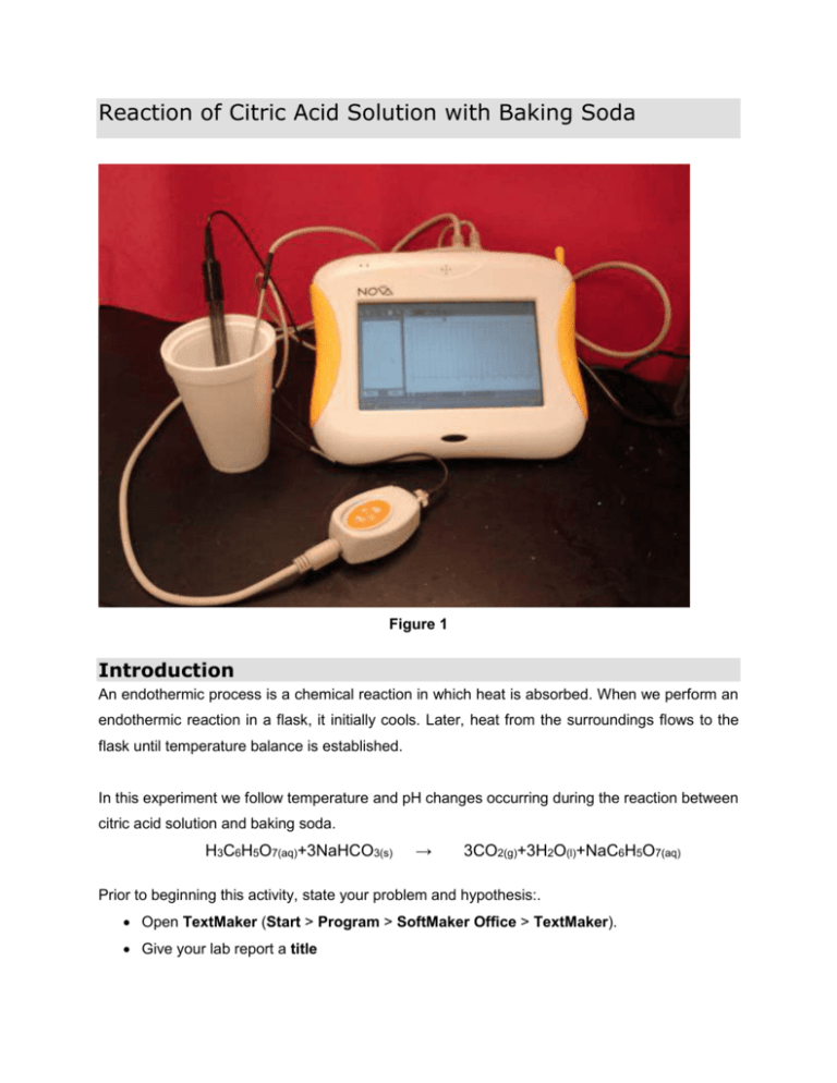 Reaction of Citric Acid Solution with Baking Soda