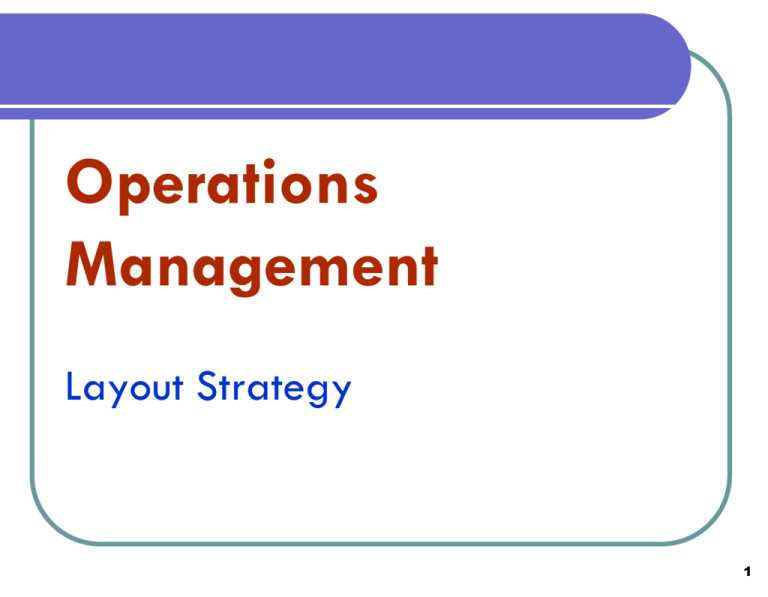 What Is Layout Strategy In Operations Management