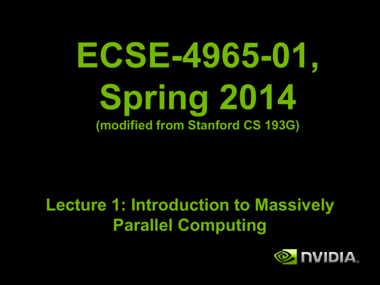Introduction To Massively Parallel Computing Introduction To Massively Parallel Computing