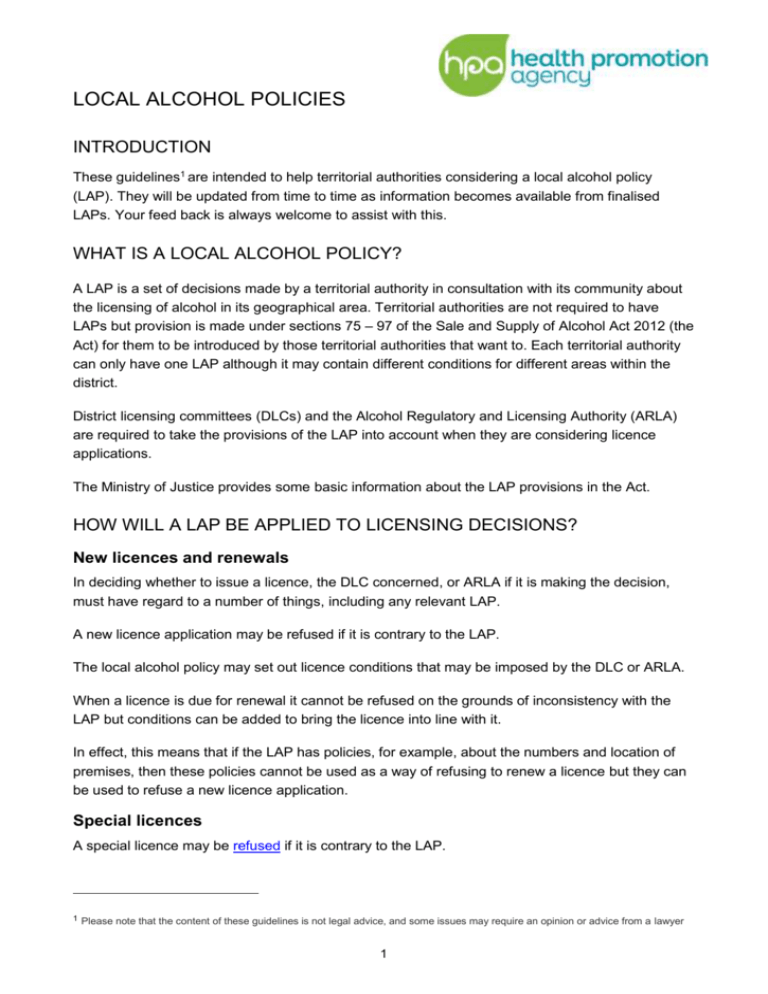 HPA's LAP guidelines