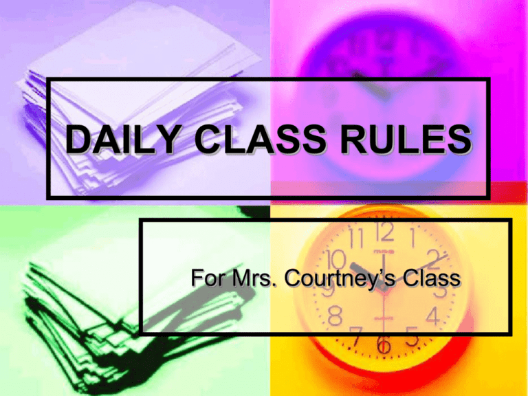 Class Procedures Boone County Schools