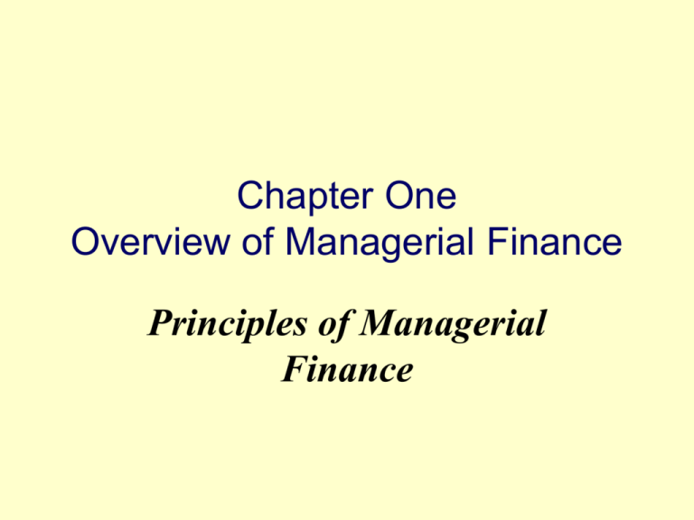 Principles Of Managerial Finance