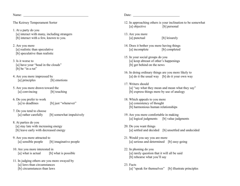 temperament-sorter