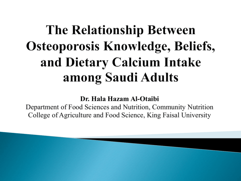 The relationship between osteoporosis knowledge, beliefs, and