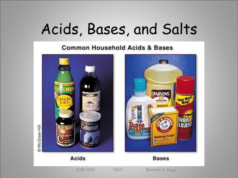 what are the characteristics of acids bases and salts