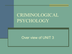 CRIMINOLOGICAL PSYCHOLOGY