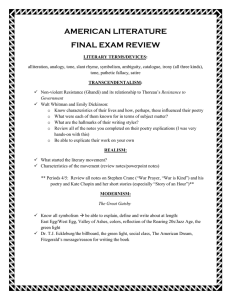 American Literature Final Exam Review