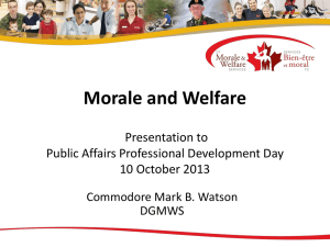 Morale and Welfare Overview