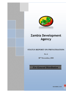 Zambia Development Authority-Status Report