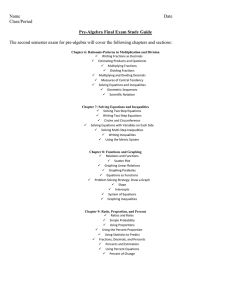 Pre-Algebra Test (10