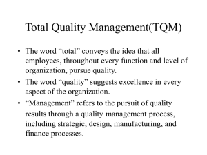 Total Quality Management (TQM) Principles & Implementation