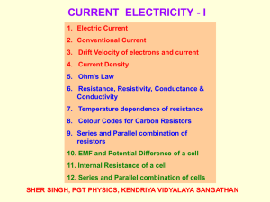 ++++ - - - - I Drift Velocity and Current - e-CTLT