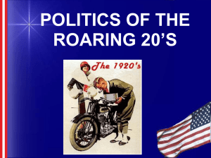 politics of the roaring 20's