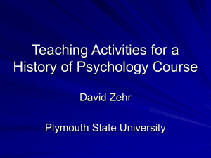 Activities for History of Psychology